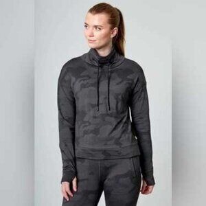 Mondetta Womens Gray Camo Pullover Turtleneck Sweatshirt - Size M